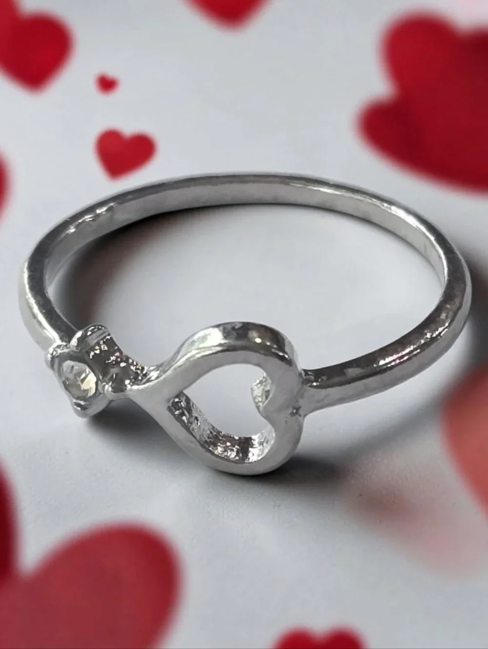 Romantic Heart New Size 8 Stainless Quality Silver Ring